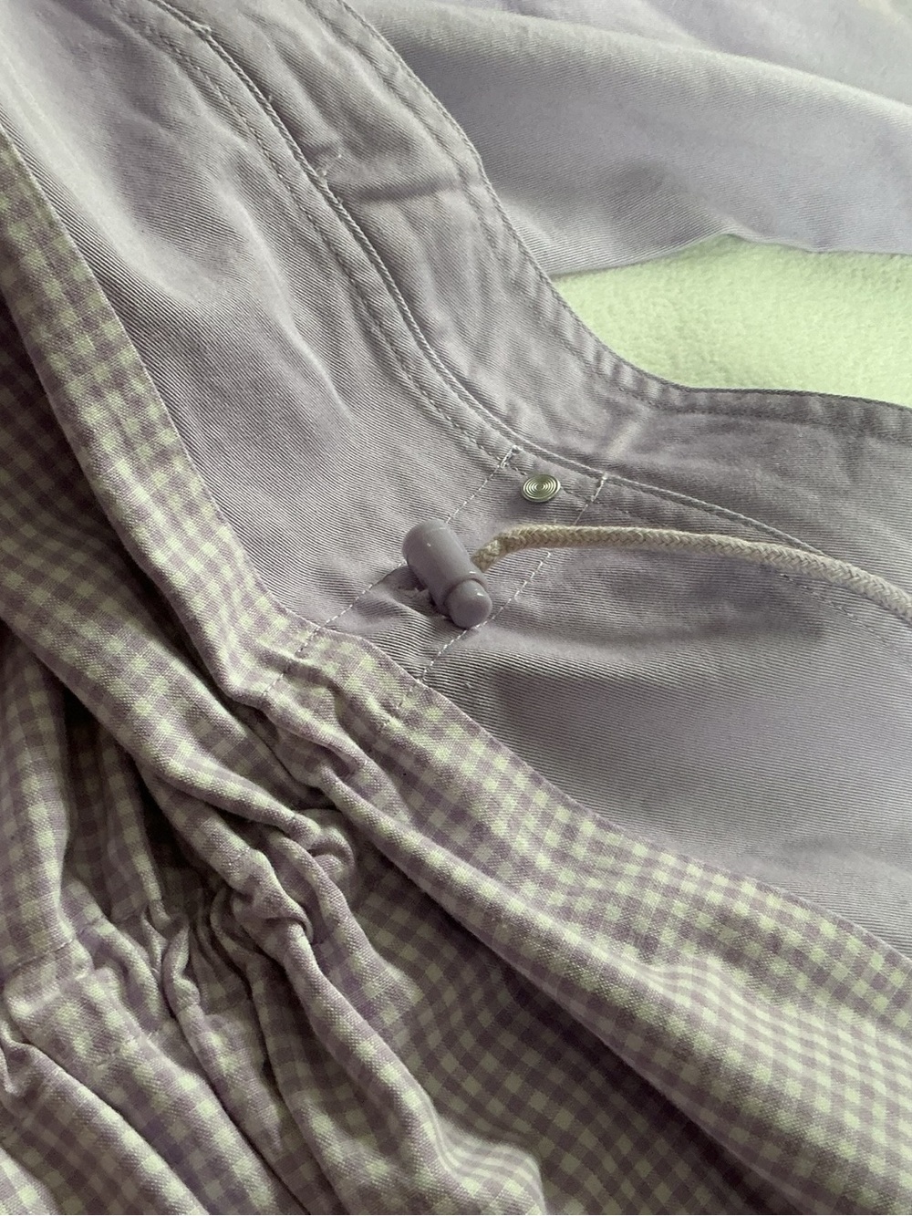 Denim & Co Barn Jacket Womens Large Lavender Purple Gingham Chore Coat NWOT - Picture 8 of 14